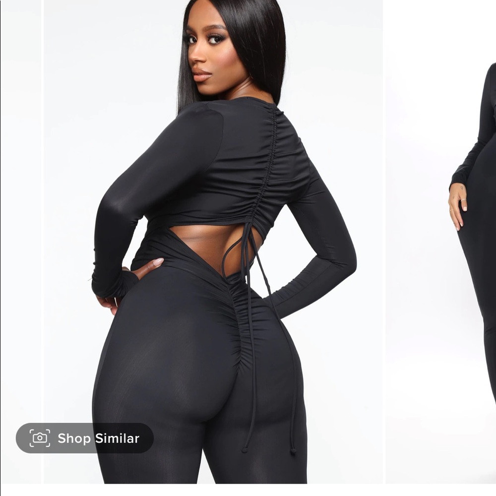 CLOSET SALE — “Better This Way” Fashion Nova Black Slinky Jumpsuit Size XS NWOT